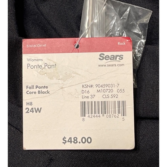 NWT Womens Covington Black Ponte Pants RN# 15099 Plus Size 24W **NEW** - Picture 5 of 5